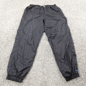 VTG Nike Pants Womens XL Black Swoosh Drawstring Track Windbreaker Jogger 90s